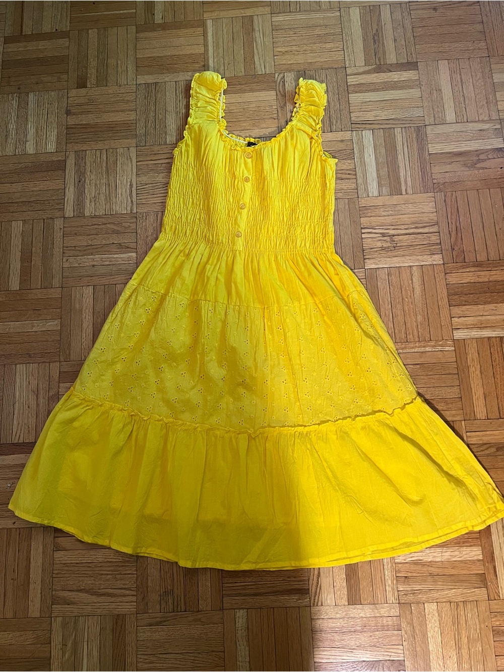 Speed Control Bright Yellow Ruffle Strap Sundress